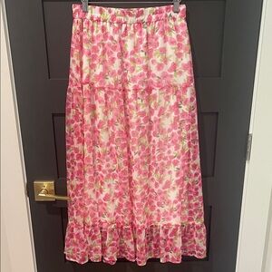 NWOT Vero Moda Pink Floral Maxi Skirt